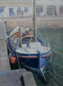 Portrait of former lifeboat RNLB Anne Allen in Padstow harbour