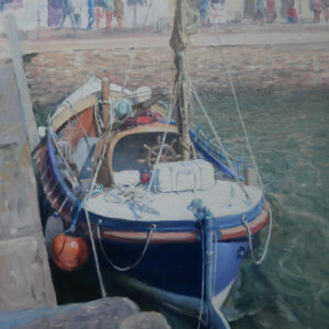 Portrait of former lifeboat RNLB Anne Allen in Padstow harbour